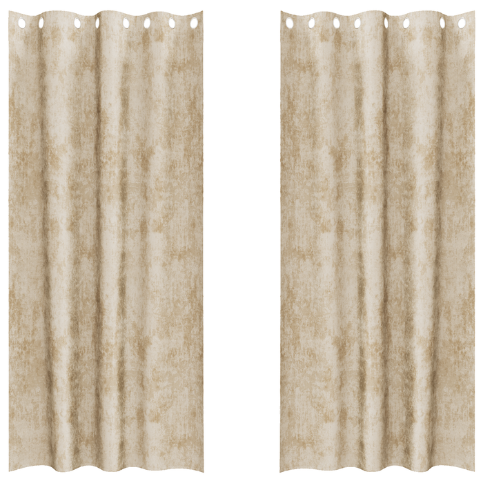 draperii din catifea 2 pcs cu eyelets crem 245x140 cm - WALTI WALTI