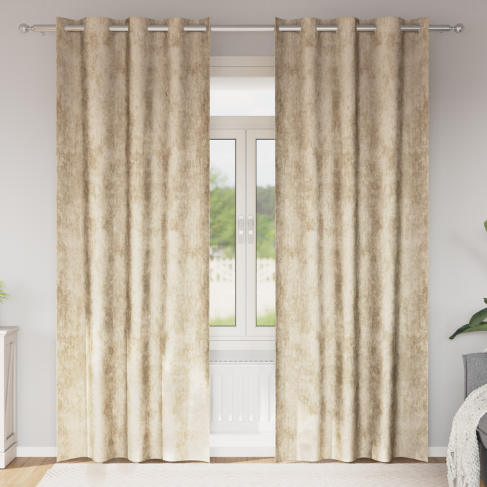 draperii din catifea 2 pcs cu eyelets crem 245x140 cm - WALTI WALTI