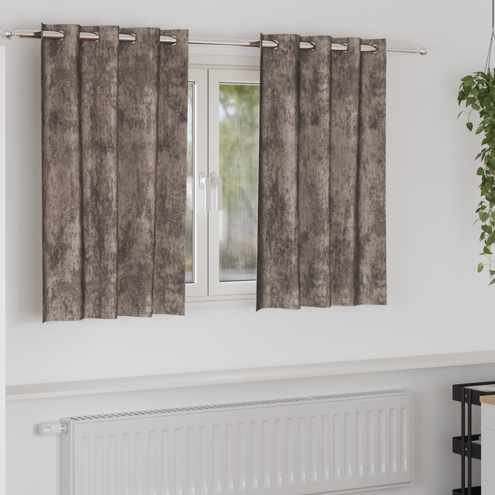 Draperii din catifea 2 buc cu eyelets Cappuccino 140x140 cm - WALTI WALTI