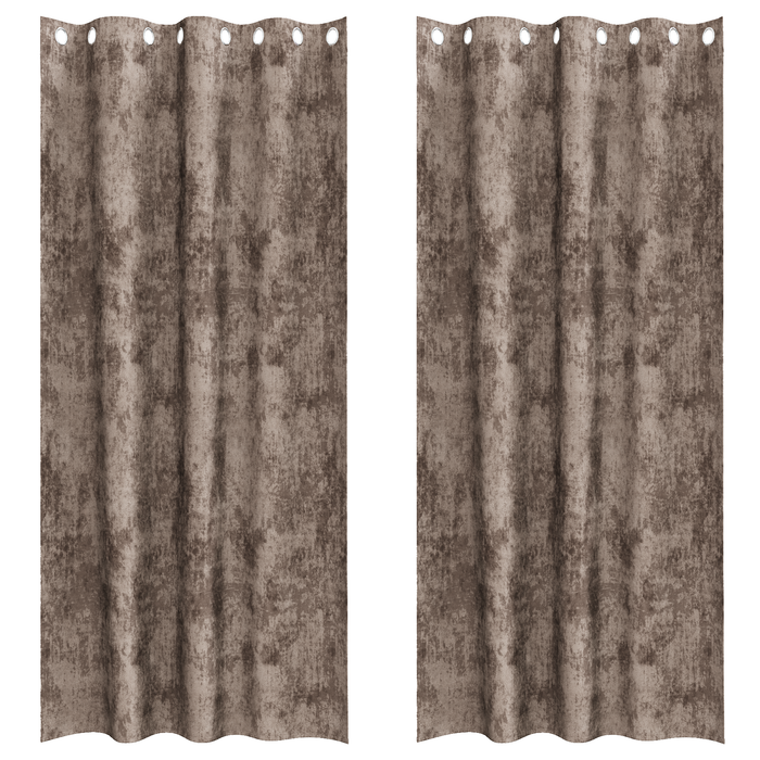 Draperii catifea 2 buc cu ochiuri cappuccino 225x140 cm - WALTI WALTI