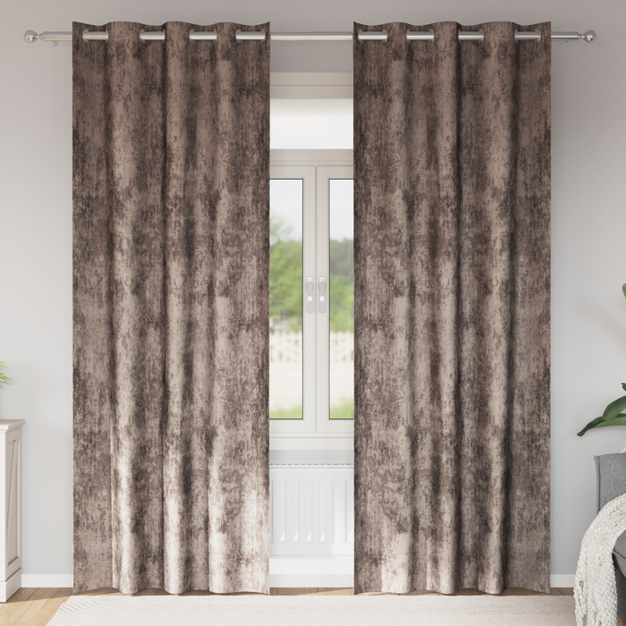Draperii 2 piese cu œillets cappuccino 260x140 cm - WALTI WALTI