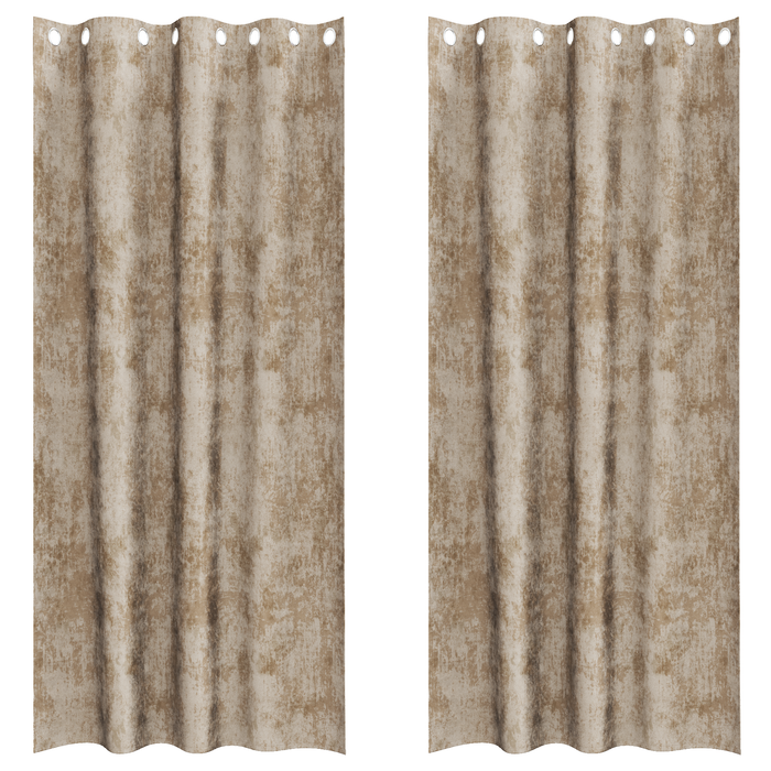 Draperii din catifea 2 buc cu gromete champagne 260x140 cm - WALTI WALTI