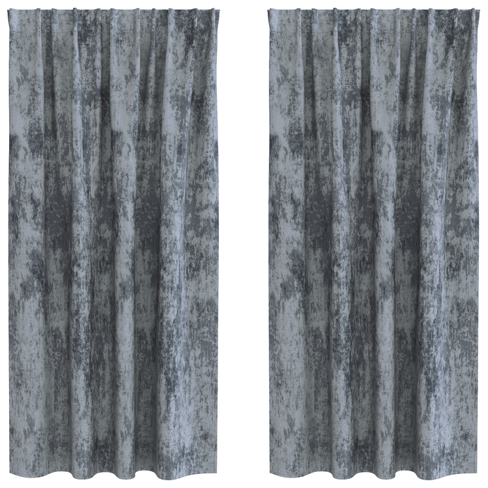 Draperii din catifea 2 buc cu buzunar pentru baghetă Argintiu 175x140 cm - WALTI WALTI