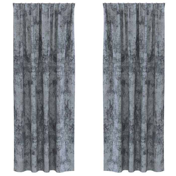 Draperii din catifea 2 buc cu buzunare pentru baghetă Argintiu 225x140 cm - WALTI WALTI