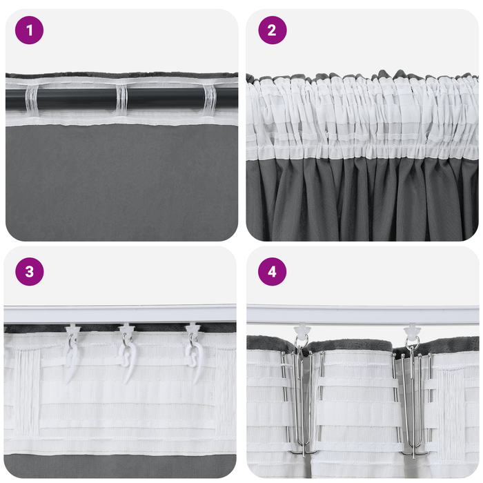 Draperii din catifea 2 piese cu buzunare pentru baghetă Gri 140x140 cm - WALTI WALTI