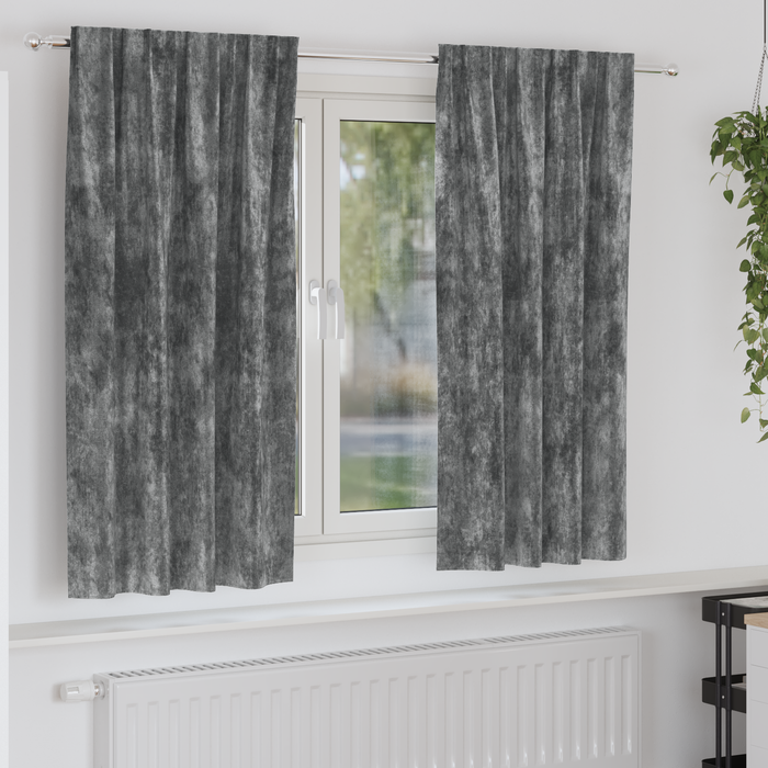 Draperii din Catifea 2 bucăți cu găici Gri 175x140 cm - WALTI WALTI