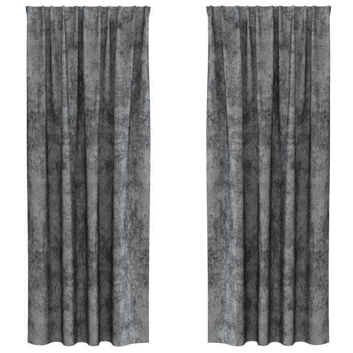 Draperii 2 piese buzunare baghetă gri 260x140 cm - WALTI WALTI