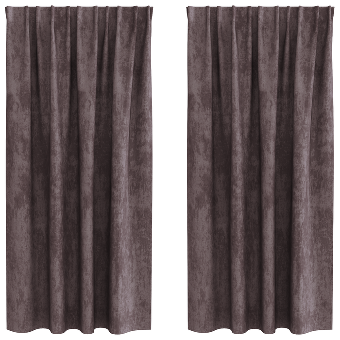 Draperii din catifea 2 piese cu ochiuri maro 175x140 cm - WALTI WALTI