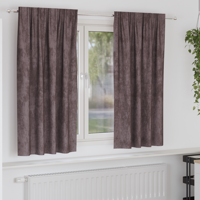 Draperii din catifea 2 piese cu ochiuri maro 175x140 cm - WALTI WALTI