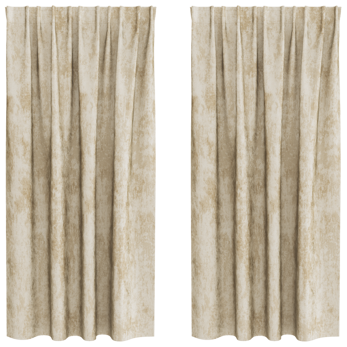 Draperii din Catifea 2 piese cu buzunare pentru baghetă crem 175x140 cm - WALTI WALTI