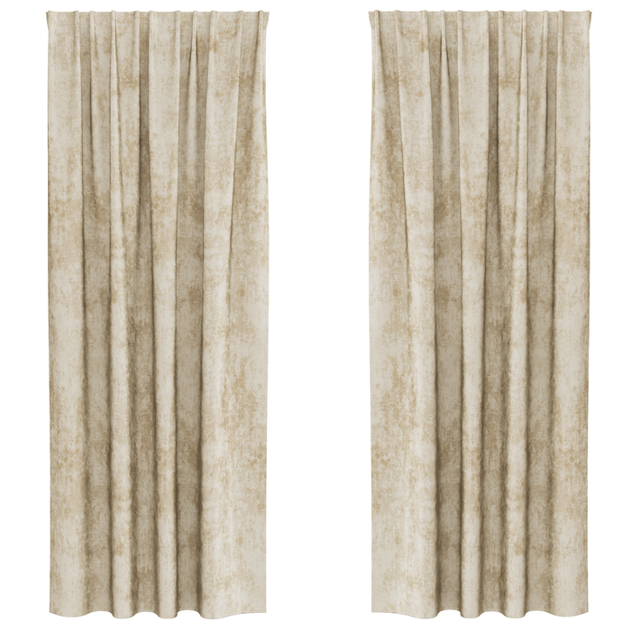 Draperii din catifea 2 buc cu buzunare pentru baghetă crem 225x140 cm - WALTI WALTI