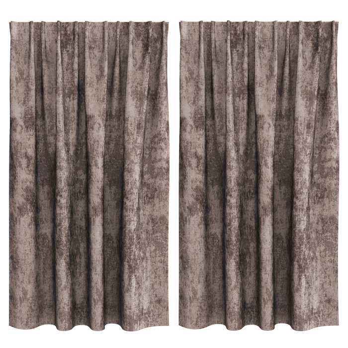 Draperii din catifea 2 buc cu buzunare pentru baghetă Cappuccino 140x140 cm - WALTI WALTI