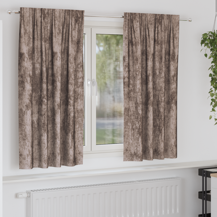 Draperii din catifea 2 bucăți cu ochiuri Cappuccino 175x140 cm - WALTI WALTI
