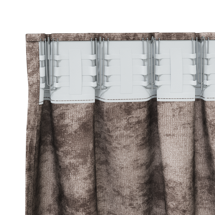 Cortine din catifea 2 buc. cu buzunar pentru baghetă Cappuccino 260x140 cm - WALTI WALTI