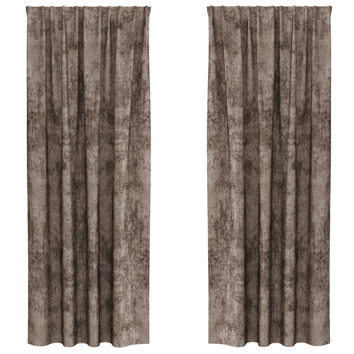 Cortine din catifea 2 buc. cu buzunar pentru baghetă Cappuccino 260x140 cm - WALTI WALTI
