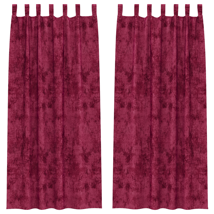 Draperii din Catifea 2 buc cu Ochiuri Bordo 260x140 cm - WALTI WALTI