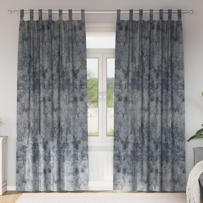 Cortine de catifea 2 piese cu capsenă Gri argintiu 260x140 cm - WALTI WALTI