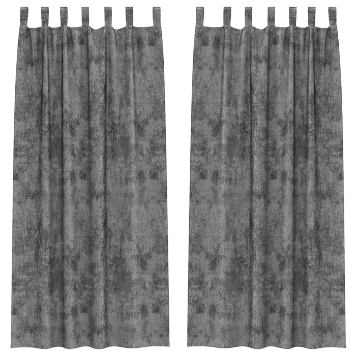 Draperii din catifea 2 piese cu inele Gri 245x140 cm - WALTI WALTI