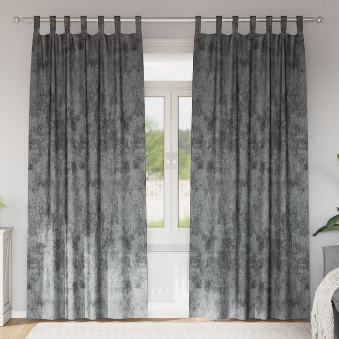 Draperii din catifea 2 piese cu inele Gri 245x140 cm - WALTI WALTI