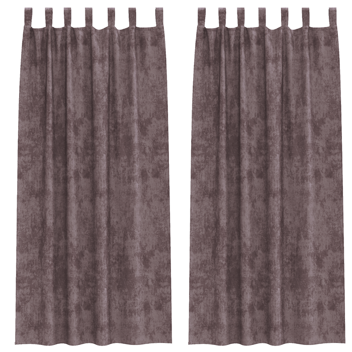 Perdele din catifea 2 buc cu bucle de sus maro 225x140 cm - WALTI WALTI