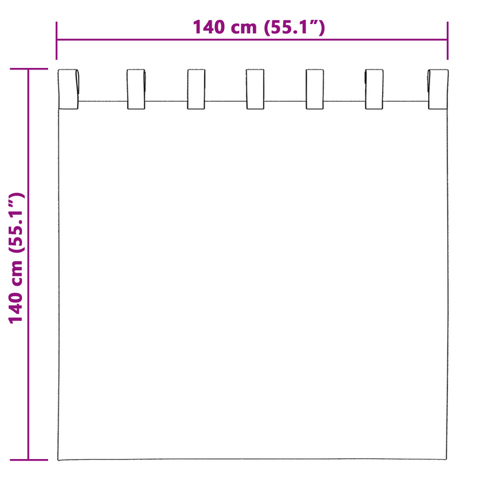 Draperii catifea 2 buc. cu găuri crem 140x140 cm - WALTI WALTI