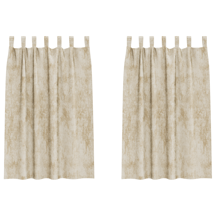 Draperii din catifea 2 piese cu ornamente deasupra crem 175x140 cm - WALTI WALTI