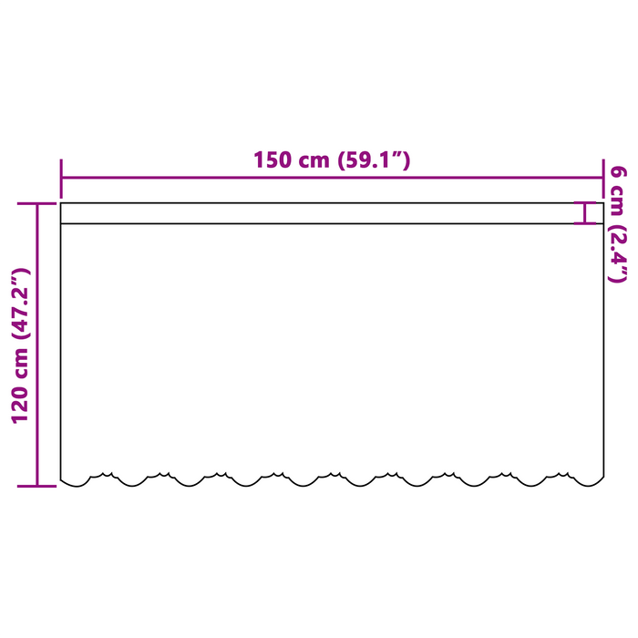Cortină din Dantelă cu perdele Floral Alb 150 x 120 cm Poliester - WALTI WALTI