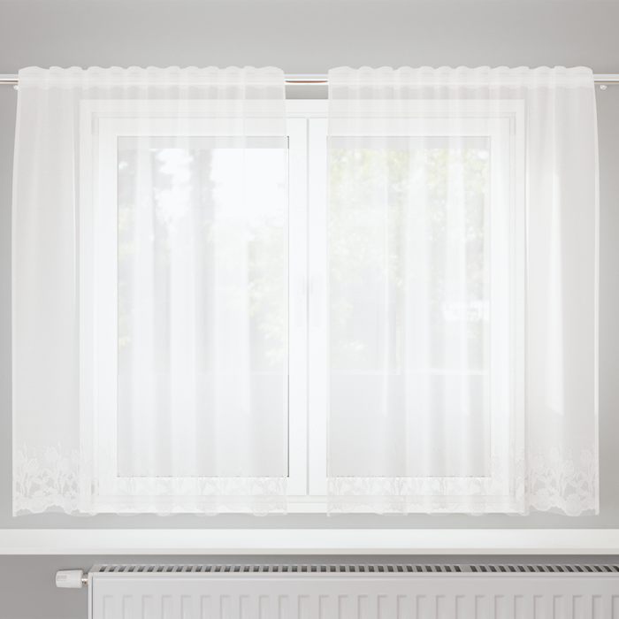 Cortină din Dantelă cu perdele Alb 150 x 180 cm Poliester - WALTI WALTI