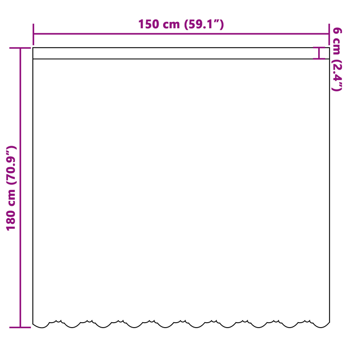 Cortină din Dantelă cu perdele Alb 150 x 180 cm Poliester - WALTI WALTI