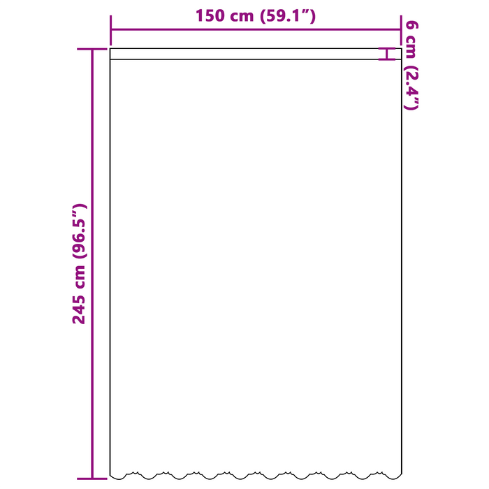 Cortină din Dantelă cu perdele Alb 150 x 245 cm Poliester - WALTI WALTI
