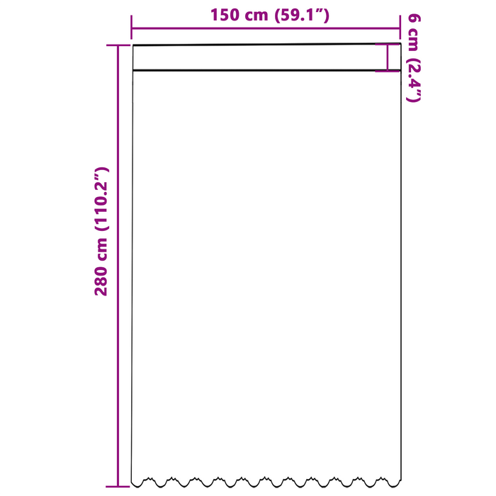 Cortină din Dantelă cu perdele Floral Alb 150 x 280 cm Poliester - WALTI WALTI