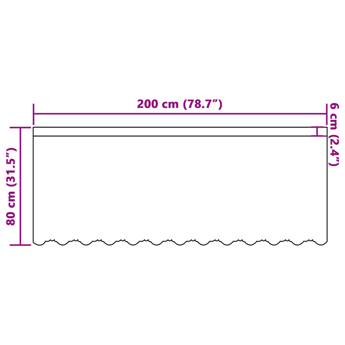 Cortină din Dantelă cu perdele Floral Alb 200 x 80 cm Poliester - WALTI WALTI