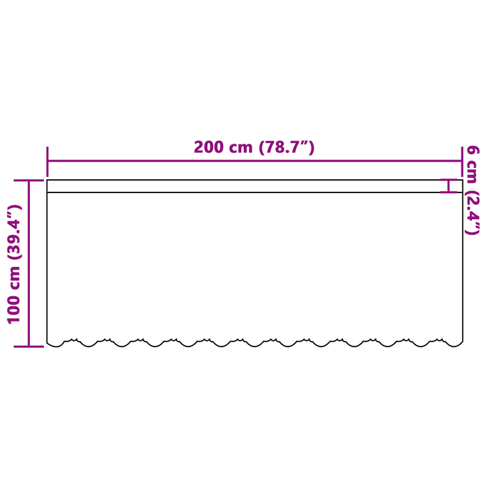 Cortină din Dantelă cu perdele Floral Alb 200 x 100 cm Poliester - WALTI WALTI