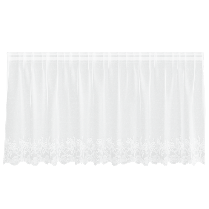 Cortină din Dantelă cu perdele Floral Alb 300 x 120 cm Poliester - WALTI WALTI