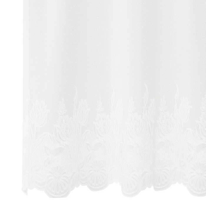 Cortină din Dantelă cu perdele Floral Alb 400 x 80 cm Poliester - WALTI WALTI