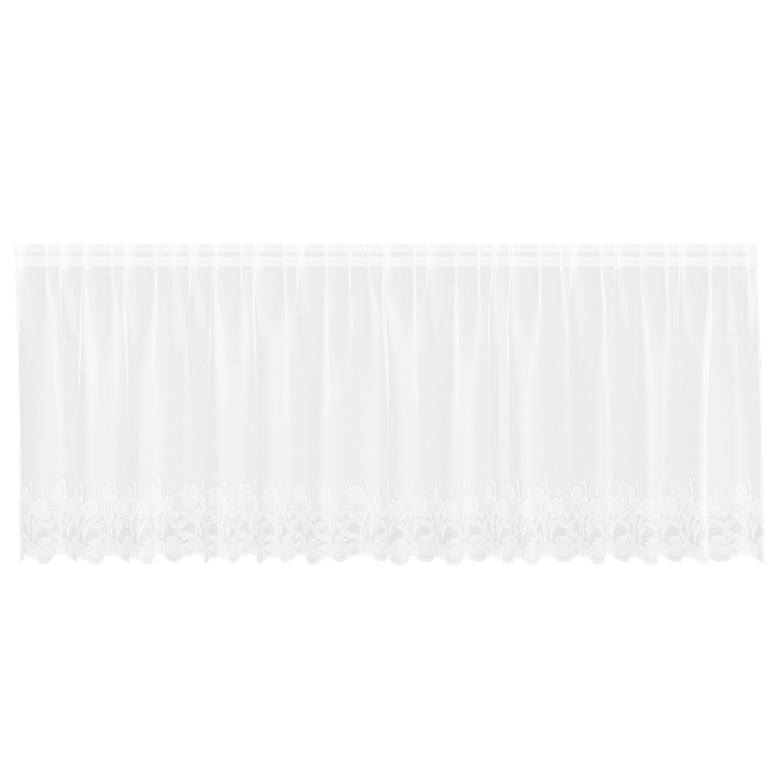 Cortină din Dantelă cu perdele Floral Alb 400 x 80 cm Poliester - WALTI WALTI