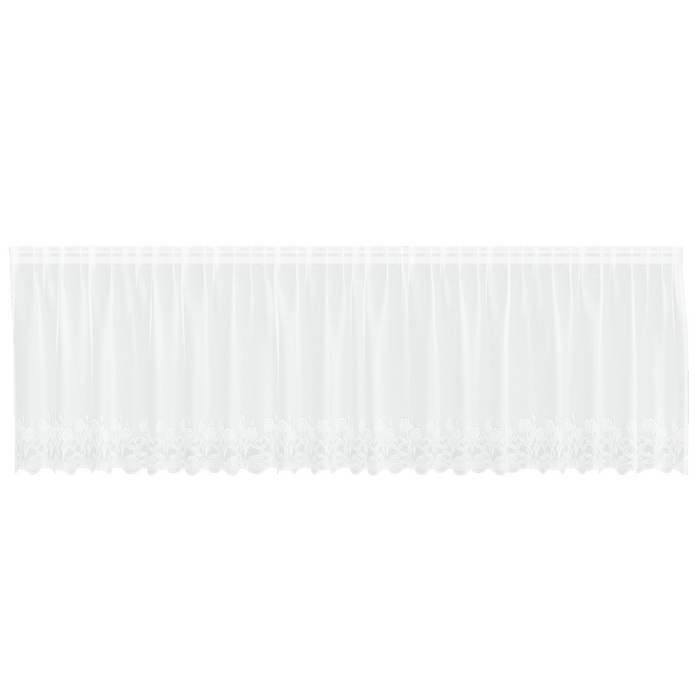 Cortină din Dantelă cu perdele Floral Alb 500 x 100 cm Poliester - WALTI WALTI