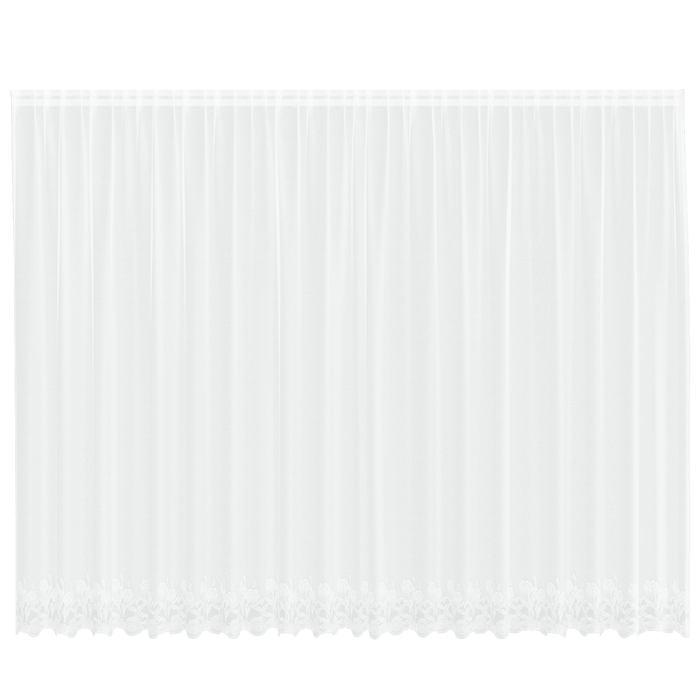 Cortină din Dantelă cu perdele Floral Alb 500 x 240 cm Poliester - WALTI WALTI