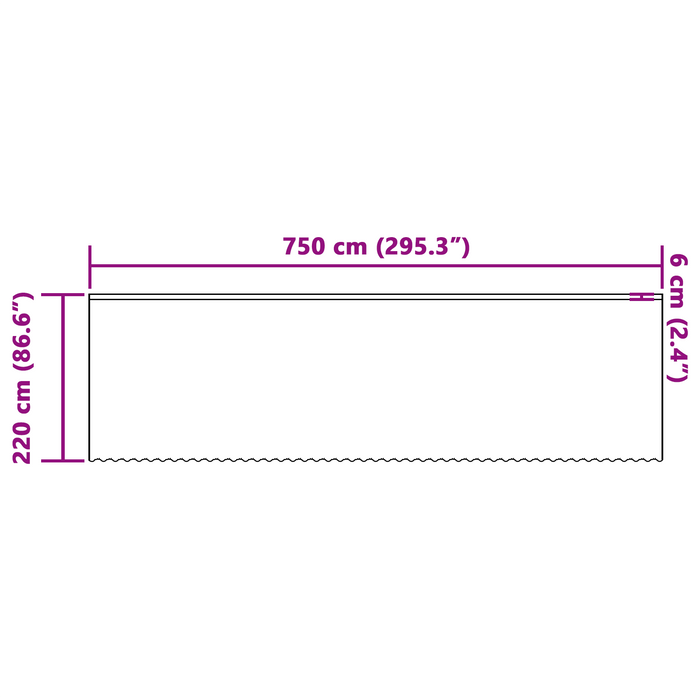 Cortină din Dantelă cu perdele Alb 750 x 220 cm Poliester - WALTI WALTI