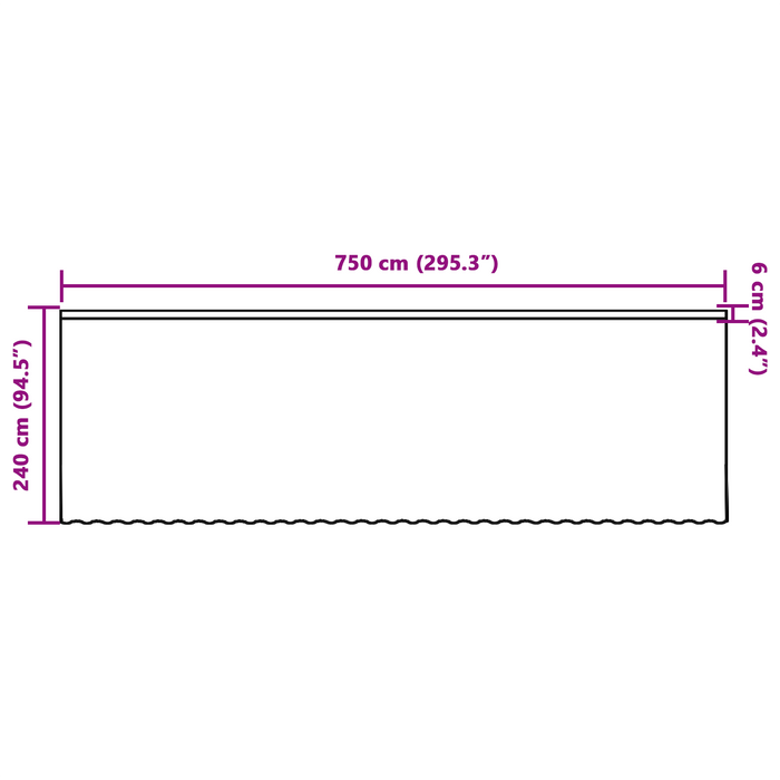 Cortină din Dantelă cu perdele Alb 750 x 240 cm Poliester - WALTI WALTI