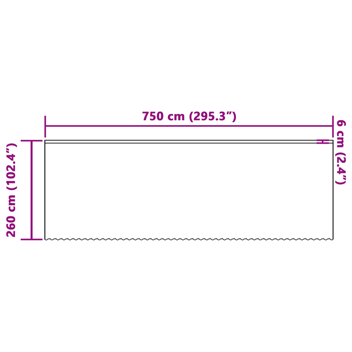 Cortină din Dantelă cu perdele Alb 750 x 260 cm Poliester - WALTI WALTI