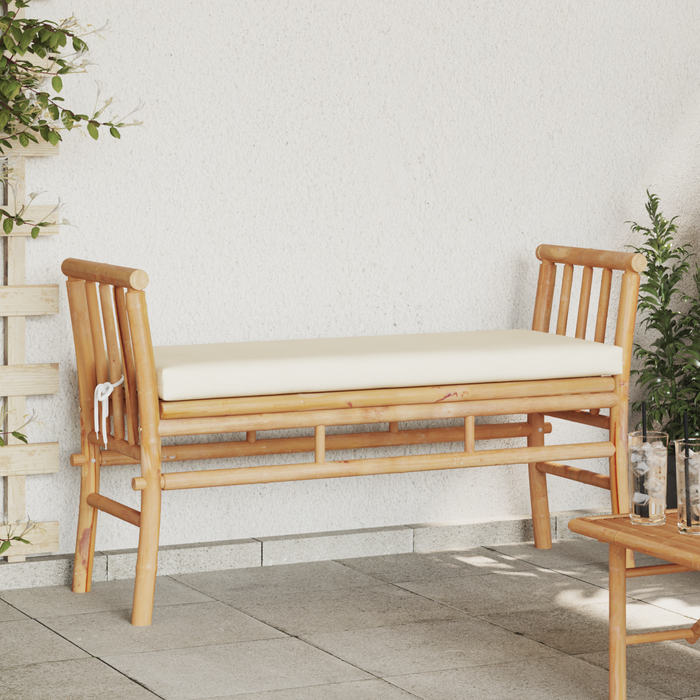Bancă de grădină cu perne, 110 cm, bambus - WALTI WALTI