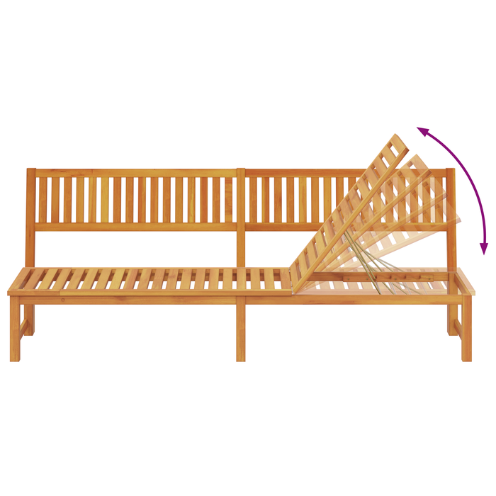 Șezlong 3 în 1 Funcție Lemn Solid de Acacia - WALTI WALTI