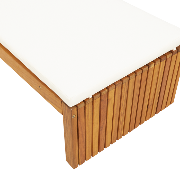 Șezlong cu pernă 200x55x30 cm din lemn masiv de acacia - WALTI WALTI