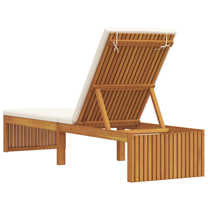 Șezlong cu pernă 200x55x30 cm din lemn masiv de acacia - WALTI WALTI