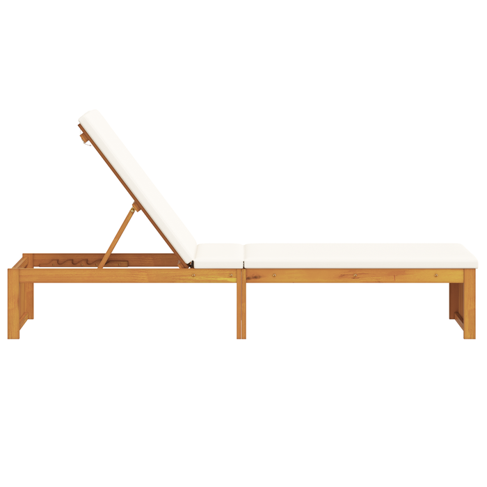 Șezlong cu pernă 200x55x30 cm din lemn masiv de acacia - WALTI WALTI