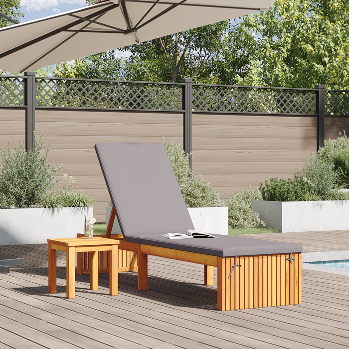 Șezlong cu pernă 200x55x30 cm din lemn solid de acacia - WALTI WALTI