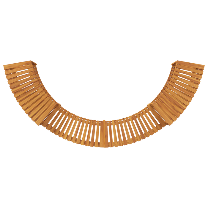 Împrejmuire pentru Cada cu Hidromasaj Semi-Rotund 252x111.5x55.5 cm Lemn Masiv de Acacia - WALTI WALTI