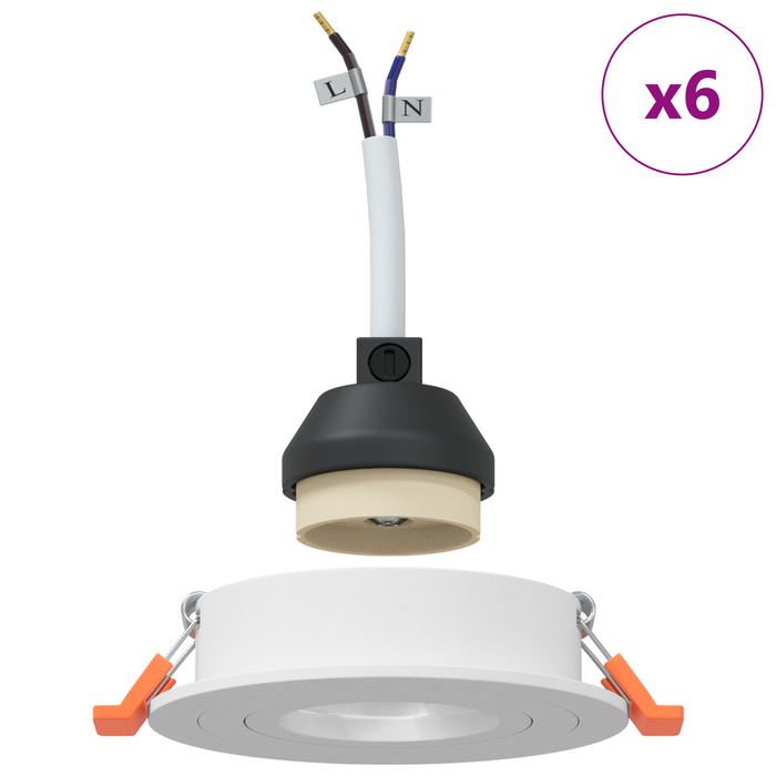 Spoturi încorporate 6 buc Rotund GU10 Alb Ø91 mm - WALTI WALTI