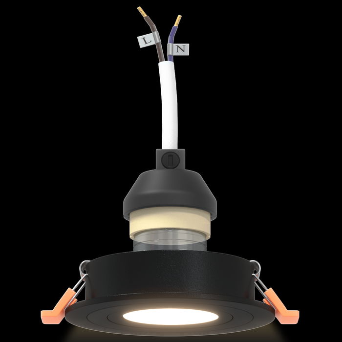 Spotlight-uri încastrate 12 buc Round GU10 Negru Ø91 mm - WALTI WALTI